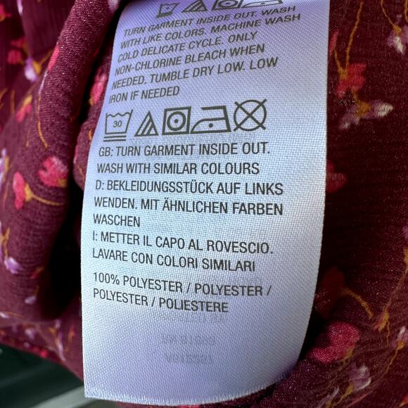 NEW Isaac Mizrahi QVC Woven Crepe Blouse w/ Pleat Detail & Lace Sz 10 Boho Fall - Picture 9 of 10